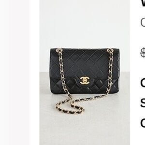 CHANEL Black Curved Flap 9” Bag